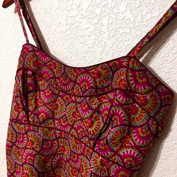 Lingam Barcelona Moda psychedelic pink and Orange print pattern cotton tank top - Picture 3 of 8